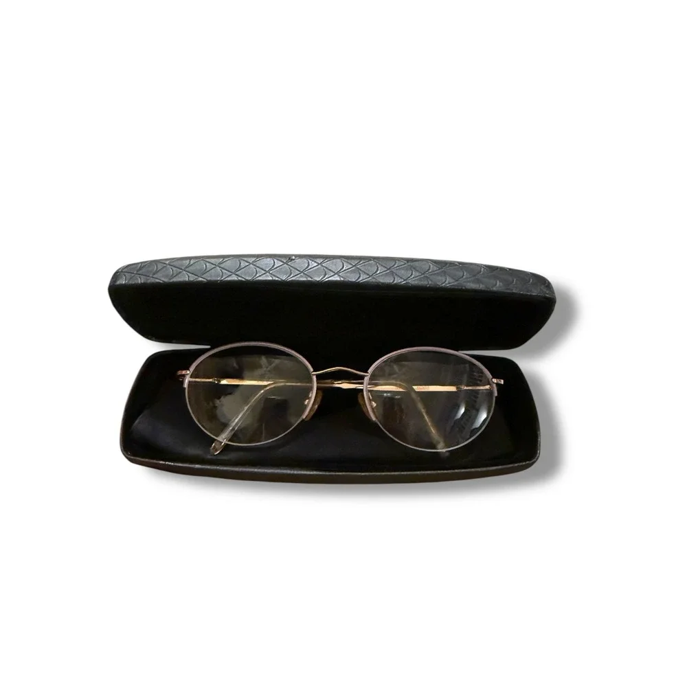 MONET MT 79 Round Gold Eyeglasses Clear Lenses Frame LAV Marine Unisex with Case